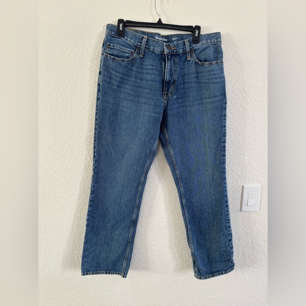 Goodfellow & Co Mens Straight Fit Jeans Medium Wash Blue 34x30 100% Cotton